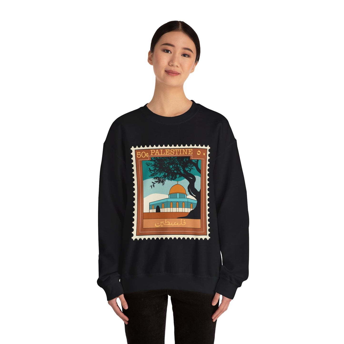 Palestine Stamp Unisex Heavy Blend™ Crewneck Sweatshirt