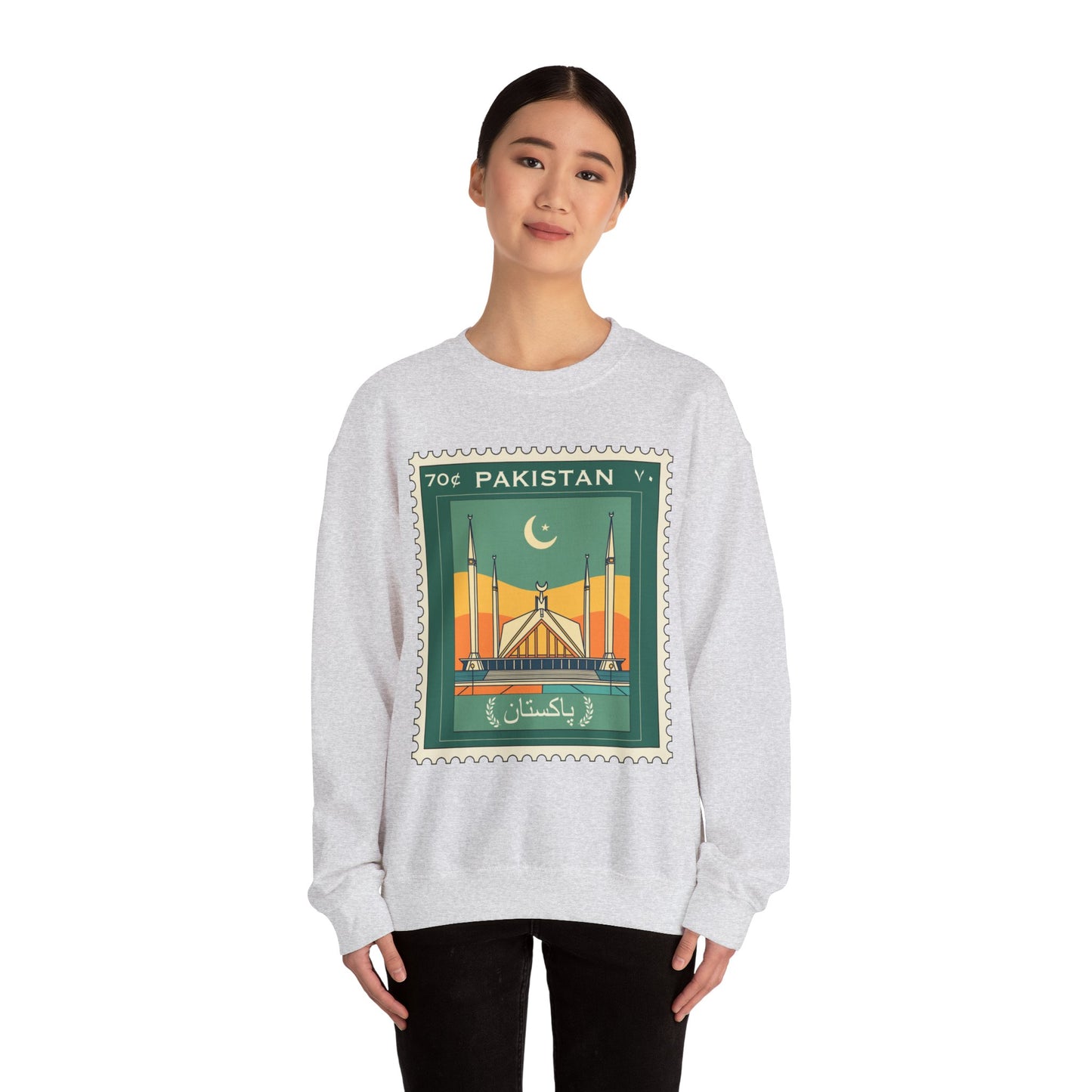 Vintage Pakistan Stamp Crewneck Sweatshirt