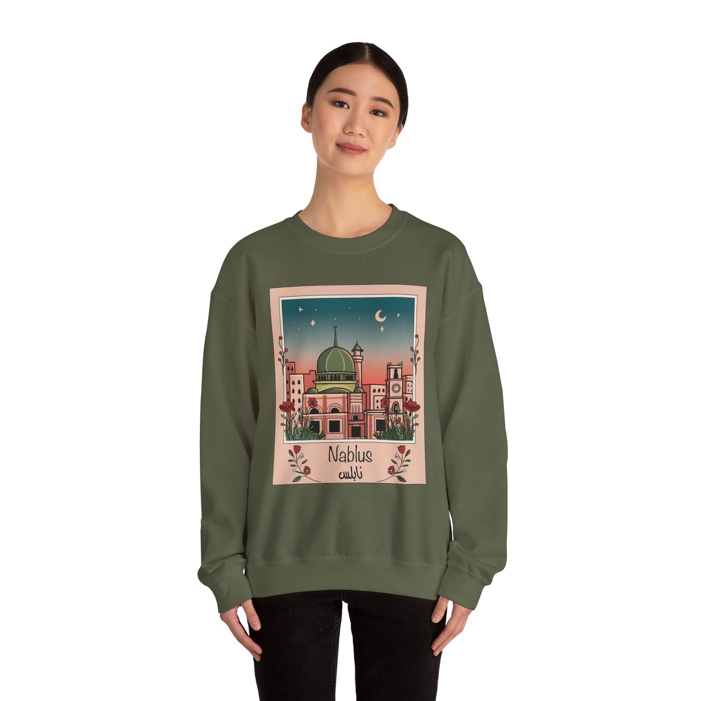 Unisex Heavy Blend™ Palestine Nablus Crewneck Sweatshirt