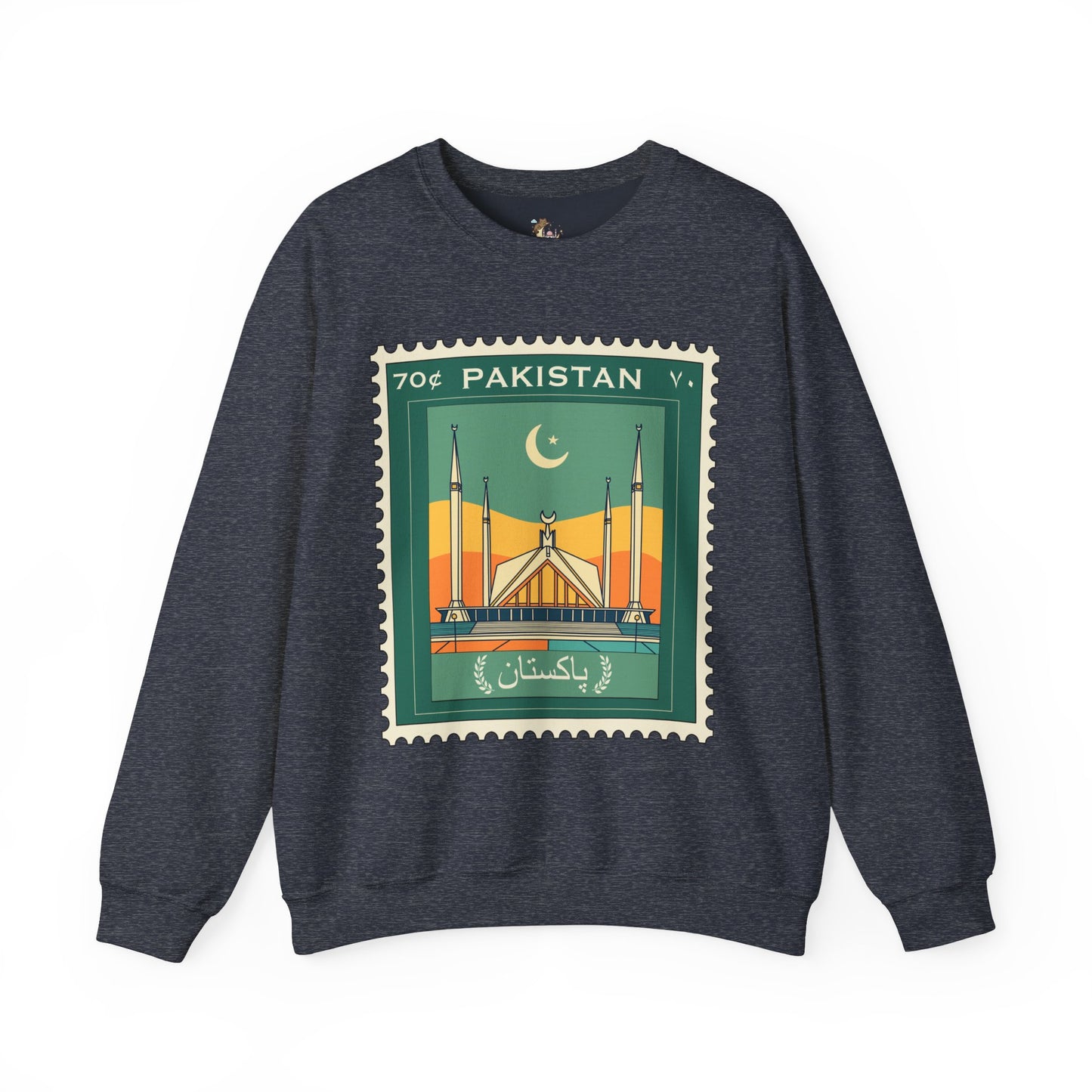 Vintage Pakistan Stamp Crewneck Sweatshirt