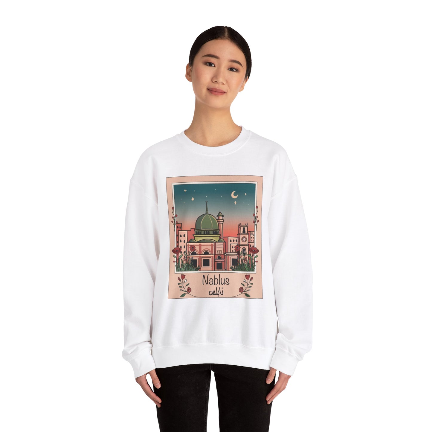 Unisex Heavy Blend™ Palestine Nablus Crewneck Sweatshirt