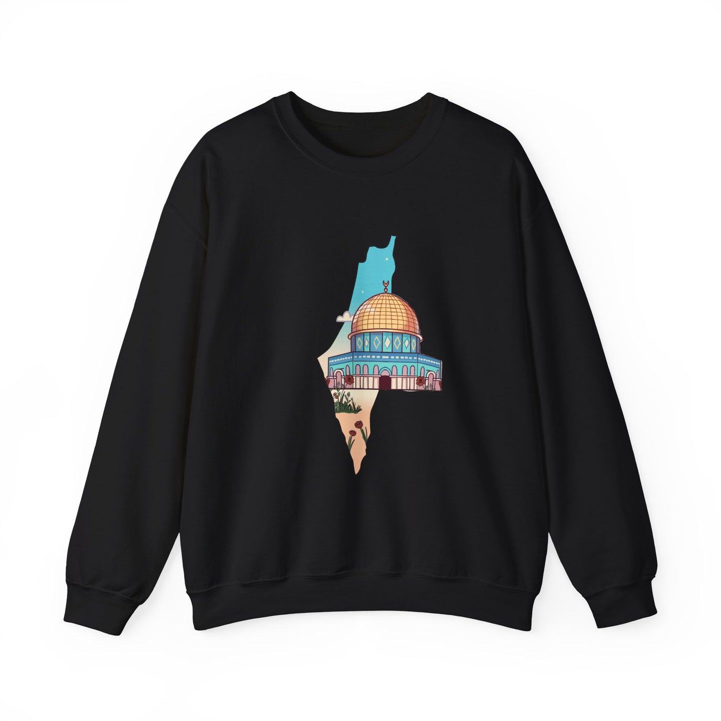 Palestine Landmark Map Unisex Crewneck Sweatshirt