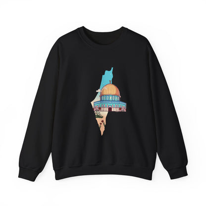 Palestine Landmark Map Unisex Crewneck Sweatshirt