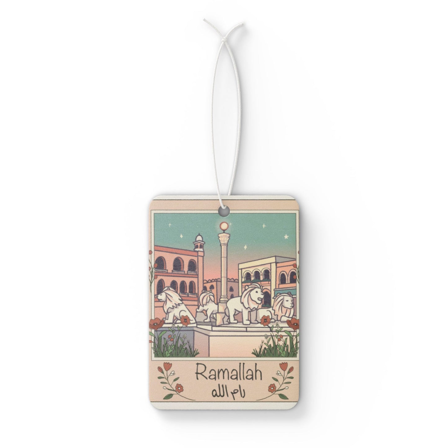 Ramallah Car Air Freshener - Aromatic Travel Keepsake with Scenic Design