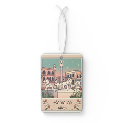 Ramallah Car Air Freshener - Aromatic Travel Keepsake with Scenic Design