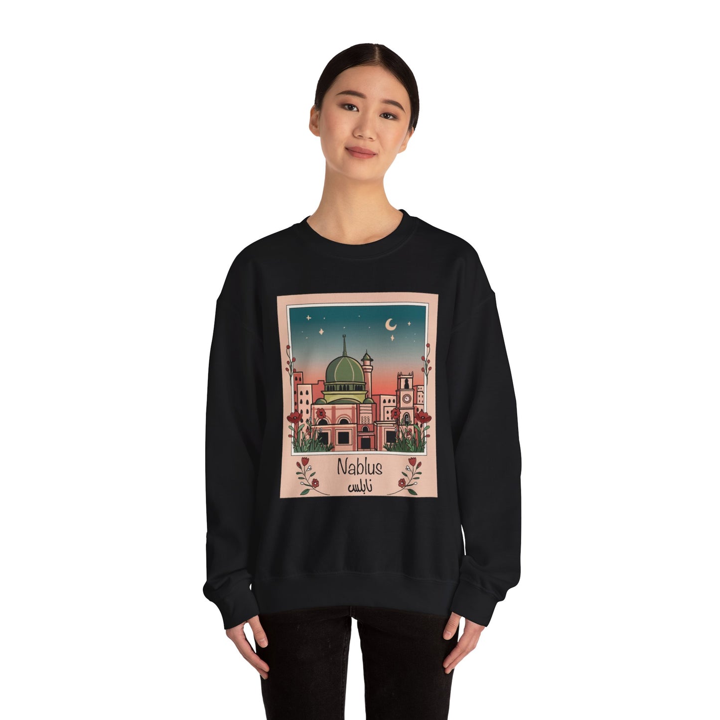 Palestine Nablus Unisex Heavy Blend™ Palestine Nablus Crewneck Sweatshirt