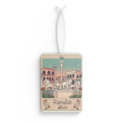 Ramallah Car Air Freshener - Aromatic Travel Keepsake with Scenic Design