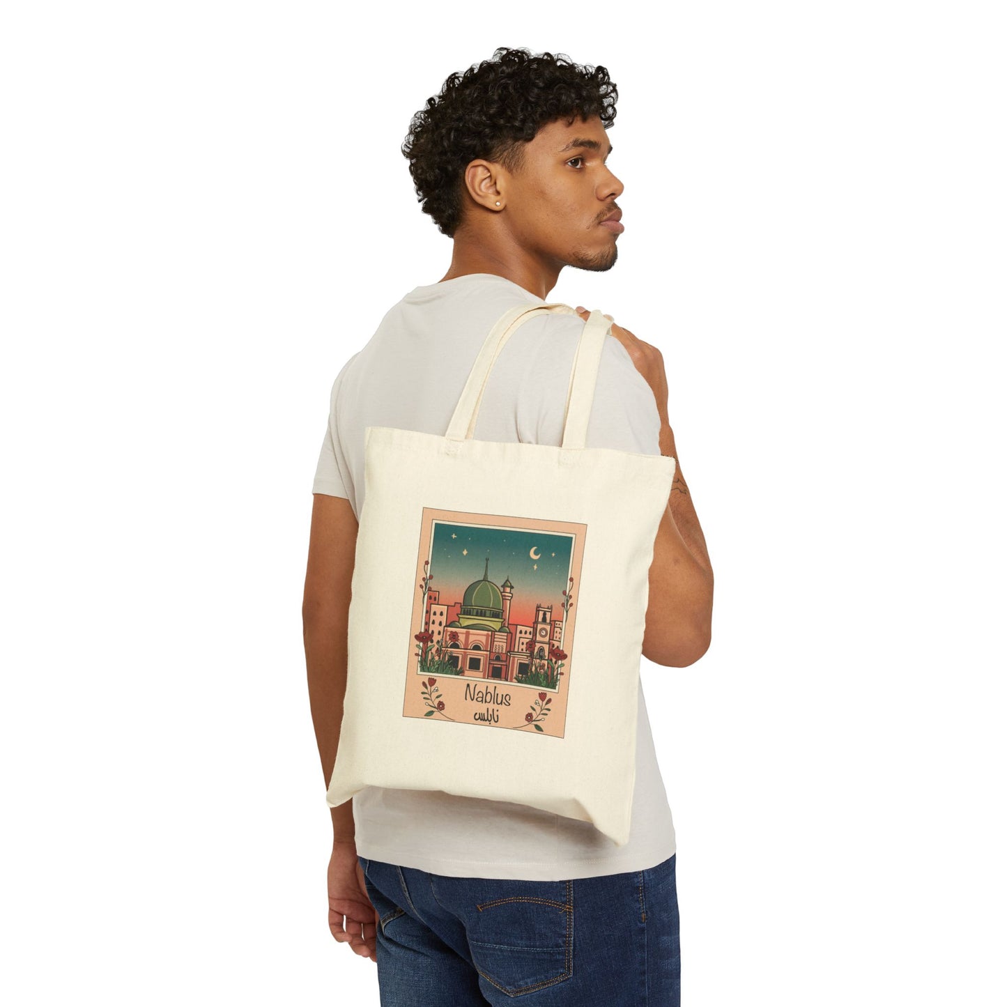 Nablus City Inspired Cotton Canvas Tote Bag - Eco-Friendly & Stylish