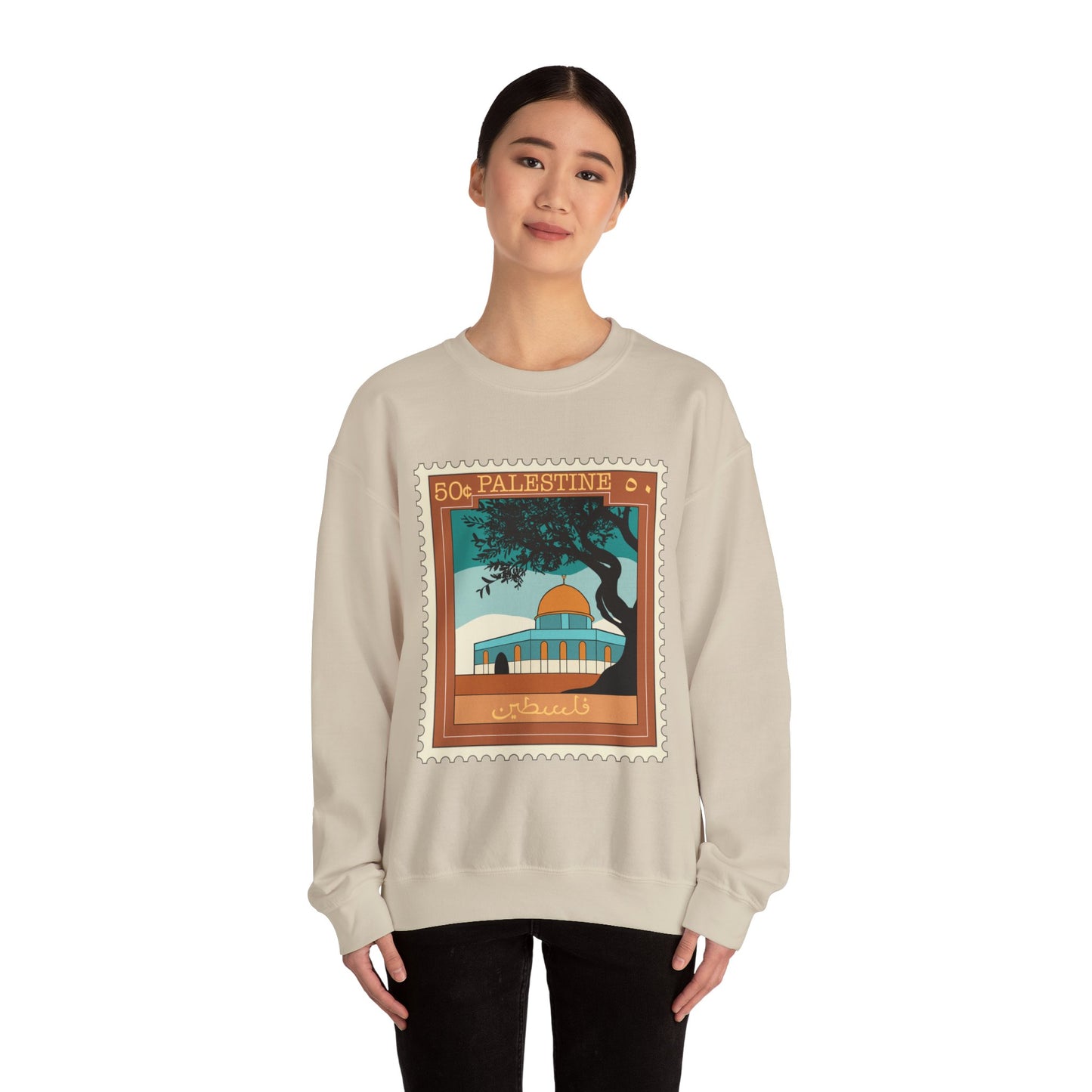 Palestine Stamp Unisex Heavy Blend™ Crewneck Sweatshirt
