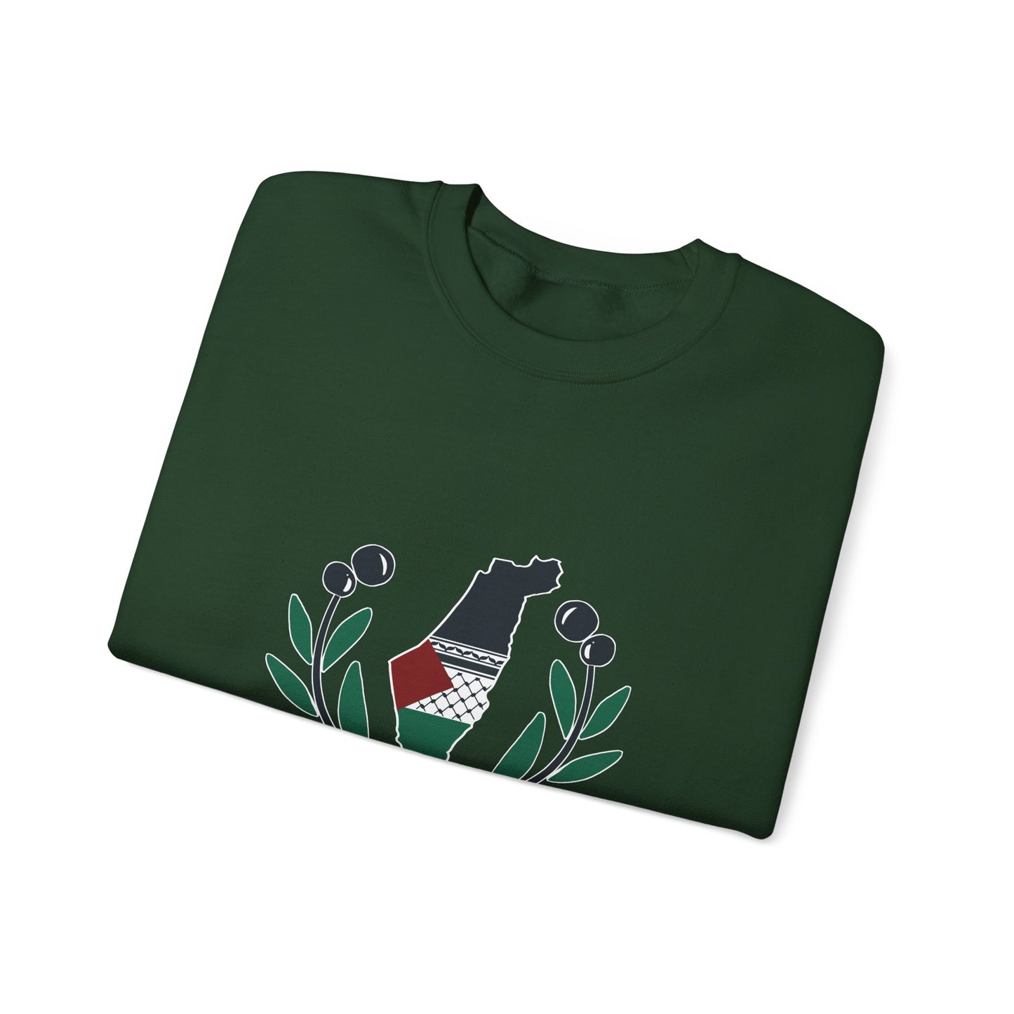 Palestine Olive Branch Unisex Heavy Blend™ Crewneck Sweatshirt