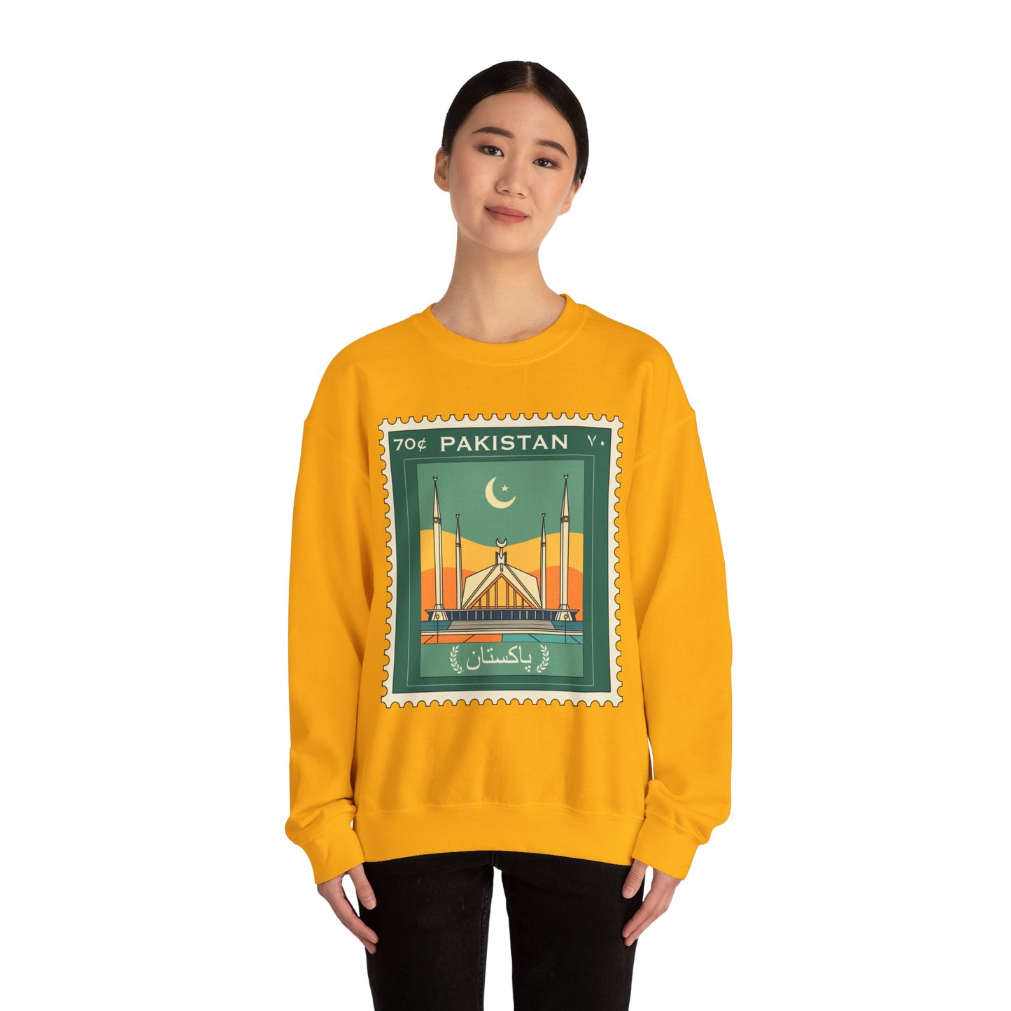 Vintage Pakistan Stamp Crewneck Sweatshirt