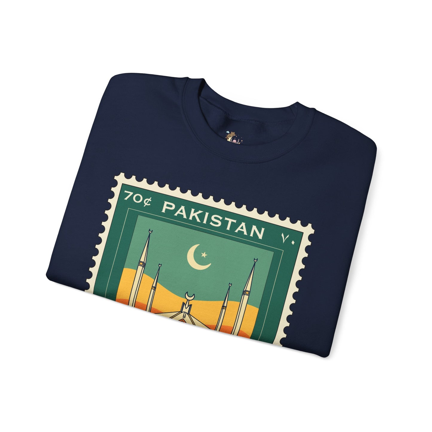 Vintage Pakistan Stamp Crewneck Sweatshirt