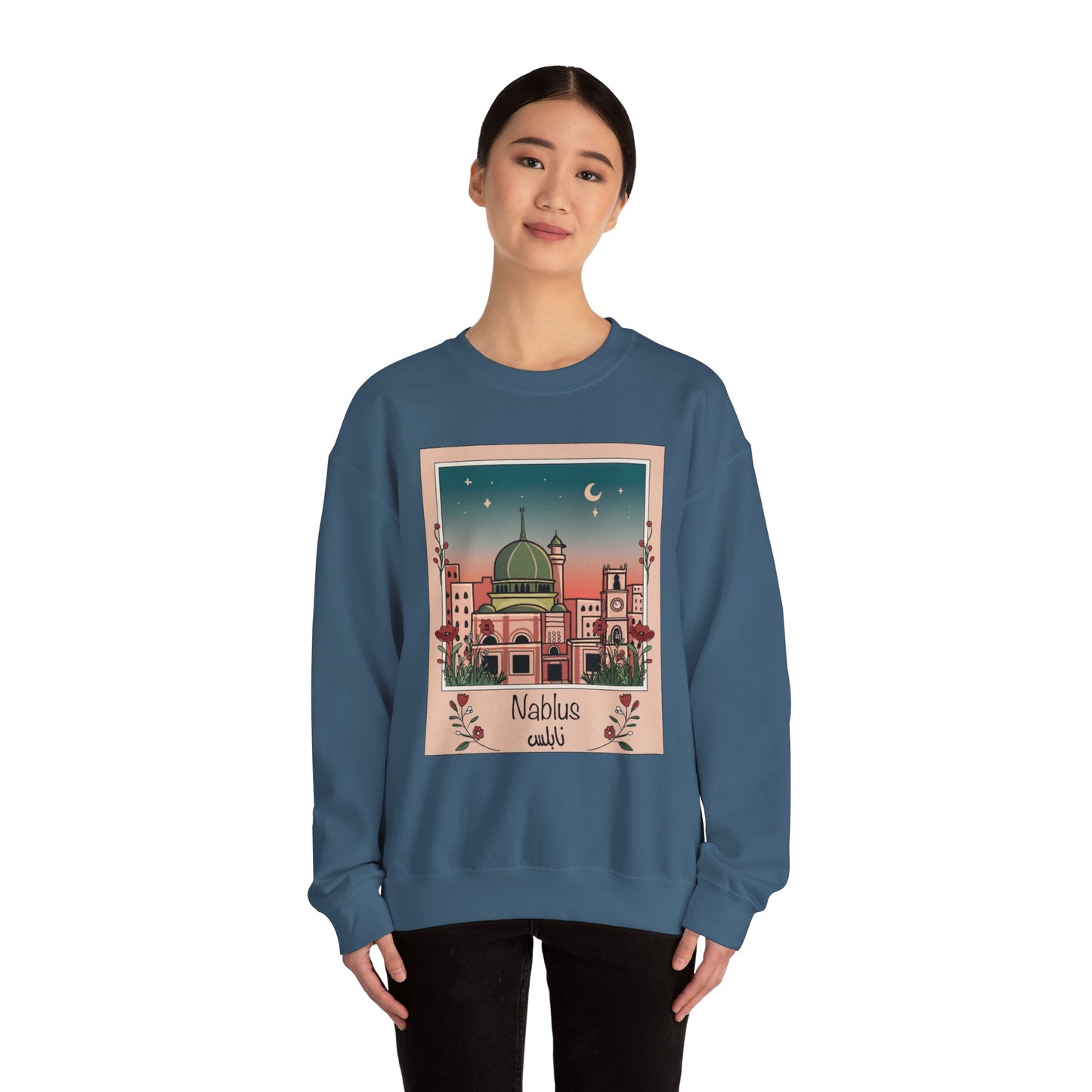 Palestine Nablus Unisex Heavy Blend™ Palestine Nablus Crewneck Sweatshirt
