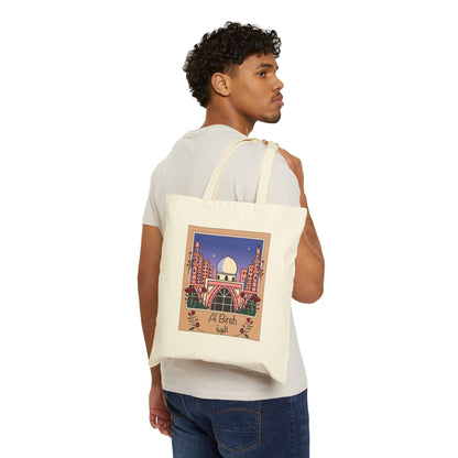 Palestine Al Bireh Polaroid Cotton Canvas Tote Bag - Eco-Friendly, Artist Design, Perfect for Daily Use and Gifts