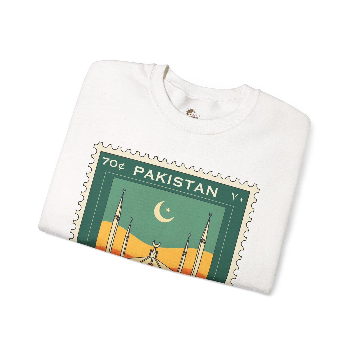 Vintage Pakistan Stamp Crewneck Sweatshirt