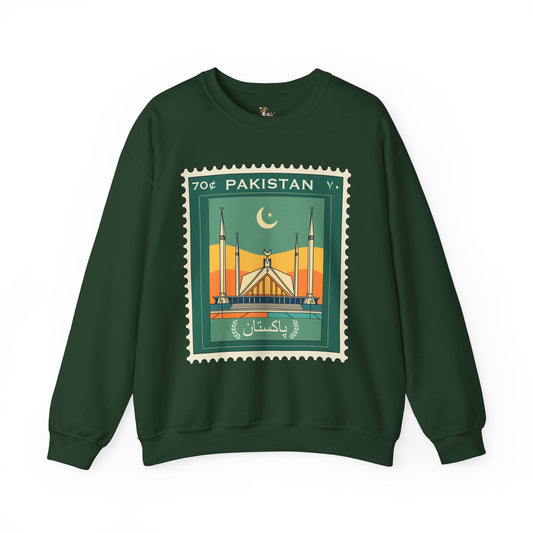 Vintage Pakistan Stamp Crewneck Sweatshirt