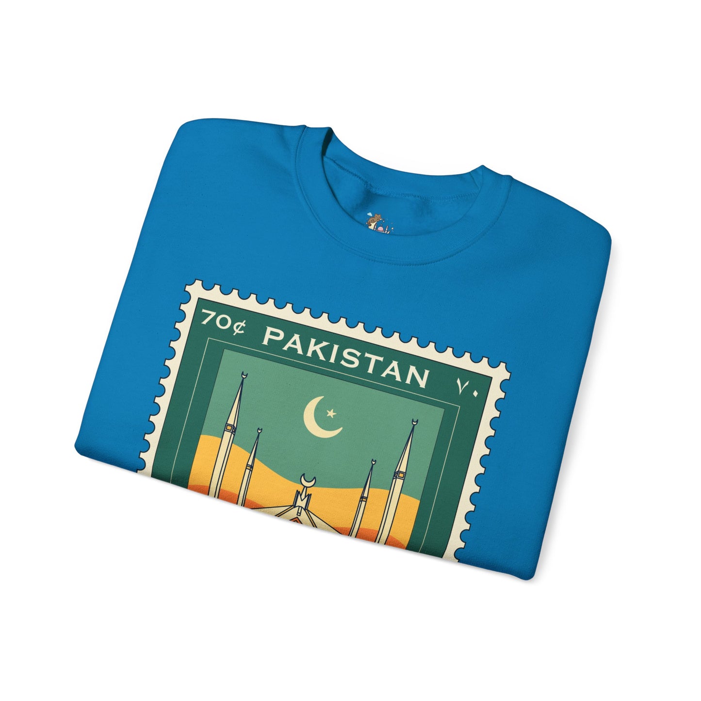 Vintage Pakistan Stamp Crewneck Sweatshirt