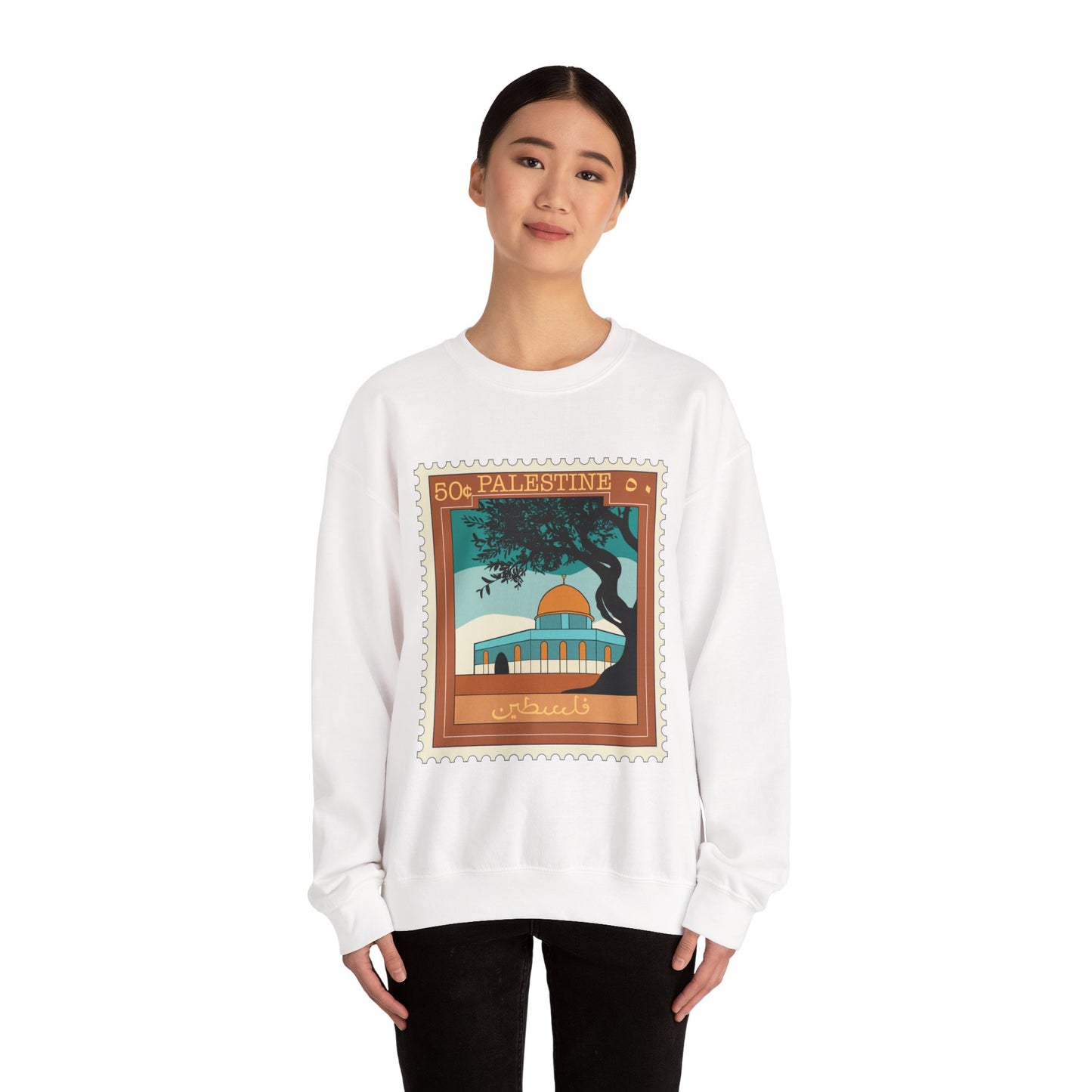Palestine Stamp Unisex Heavy Blend™ Crewneck Sweatshirt