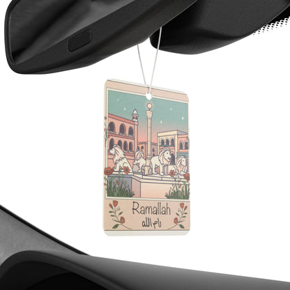 Ramallah Car Air Freshener - Aromatic Travel Keepsake with Scenic Design