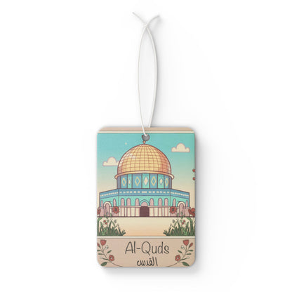 Al-Quds Dome of the Rock Jerusalem Car Air Freshener - Aromatic Hanging Decor with Dome of the Rock Design