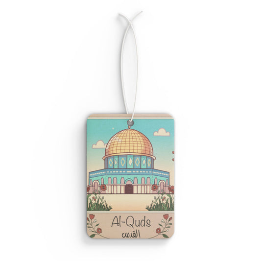 Al-Quds Dome of the Rock Jerusalem Car Air Freshener - Aromatic Hanging Decor with Dome of the Rock Design