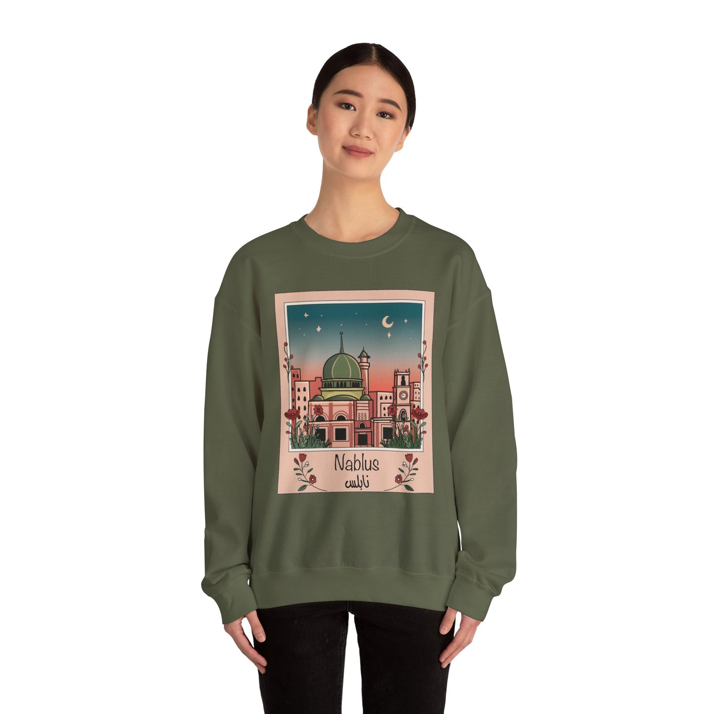 Palestine Nablus Unisex Heavy Blend™ Palestine Nablus Crewneck Sweatshirt