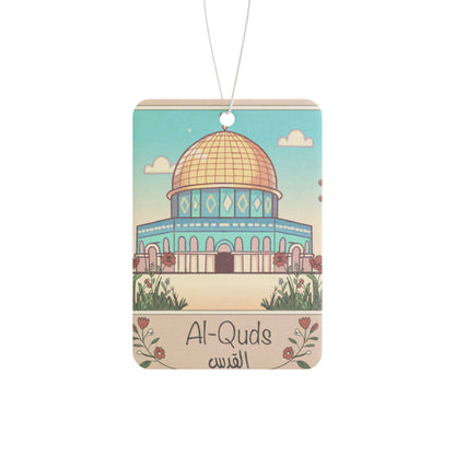 Al-Quds Dome of the Rock Jerusalem Car Air Freshener - Aromatic Hanging Decor with Dome of the Rock Design