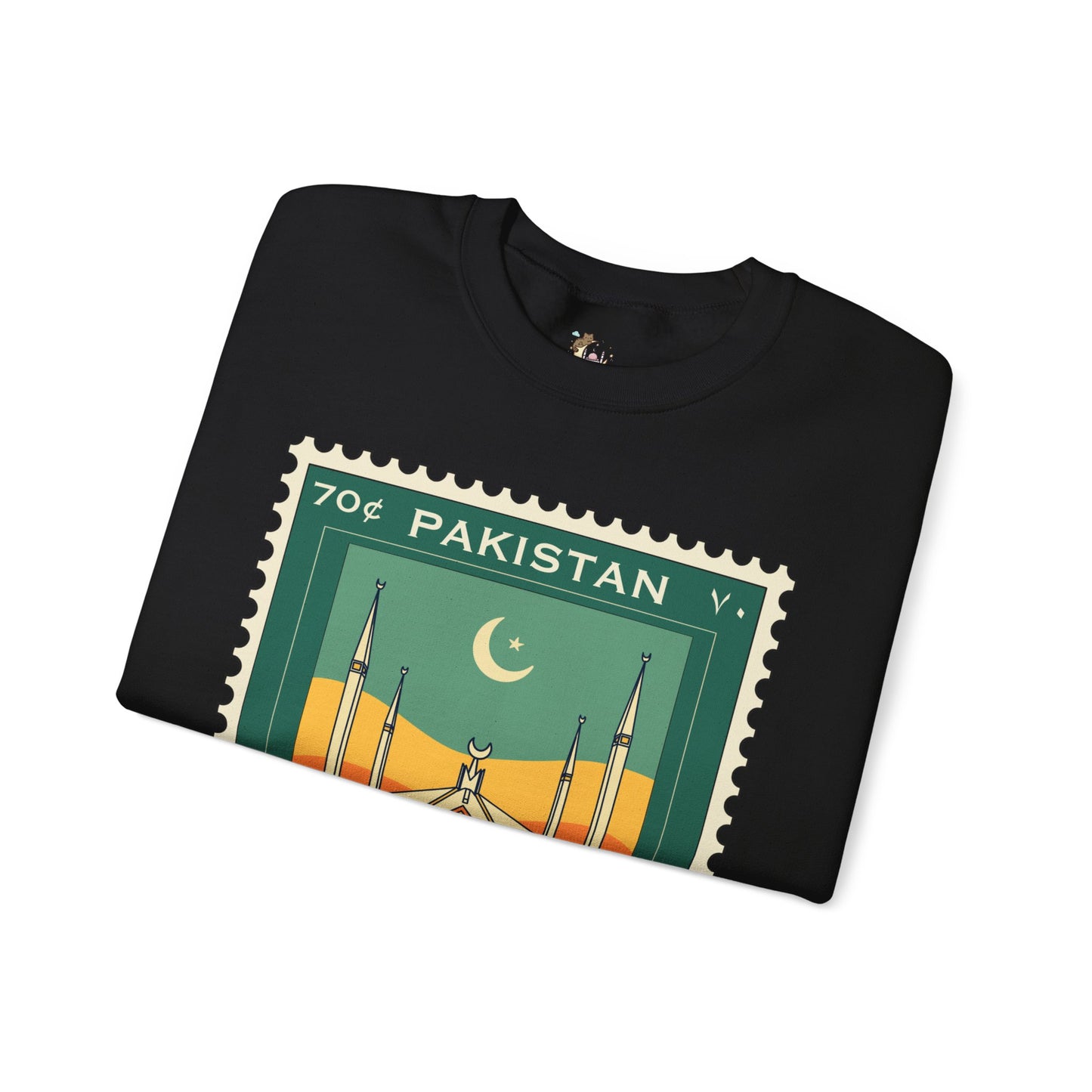 Vintage Pakistan Stamp Crewneck Sweatshirt