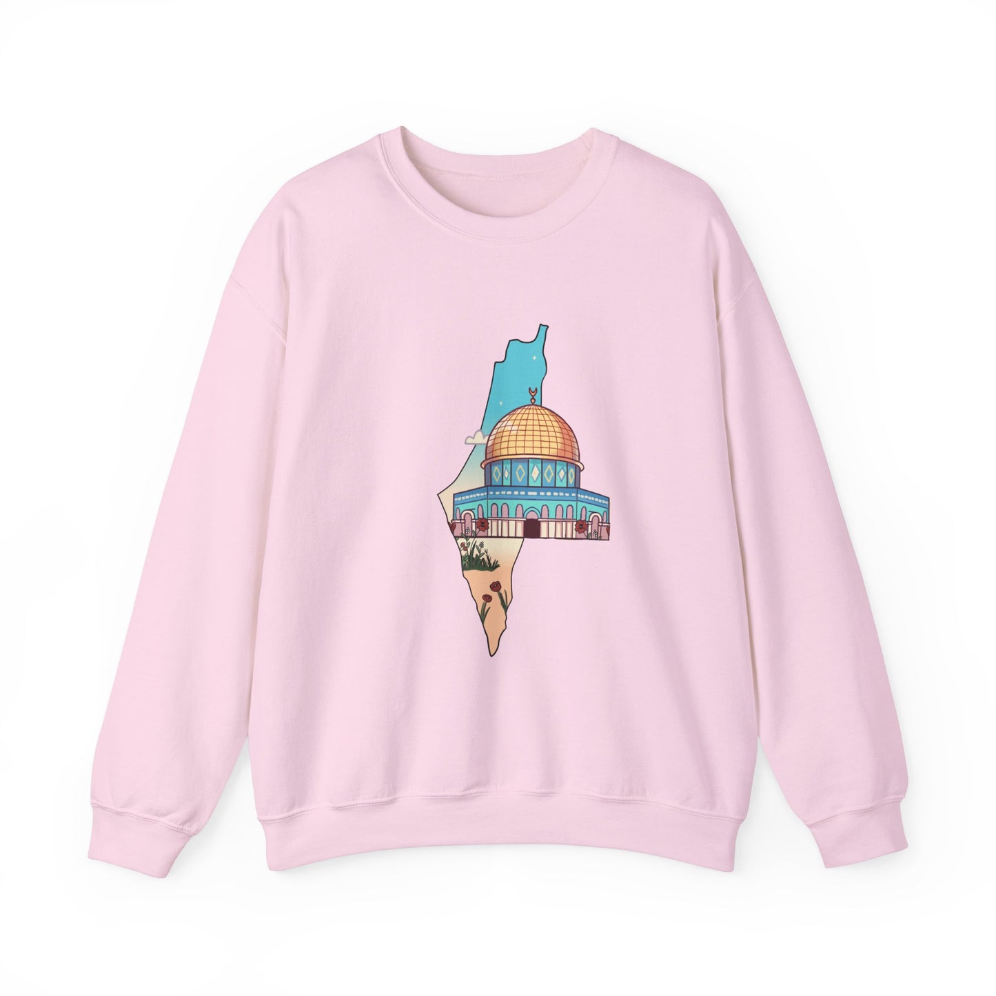 Palestine Landmark Map Unisex Crewneck Sweatshirt