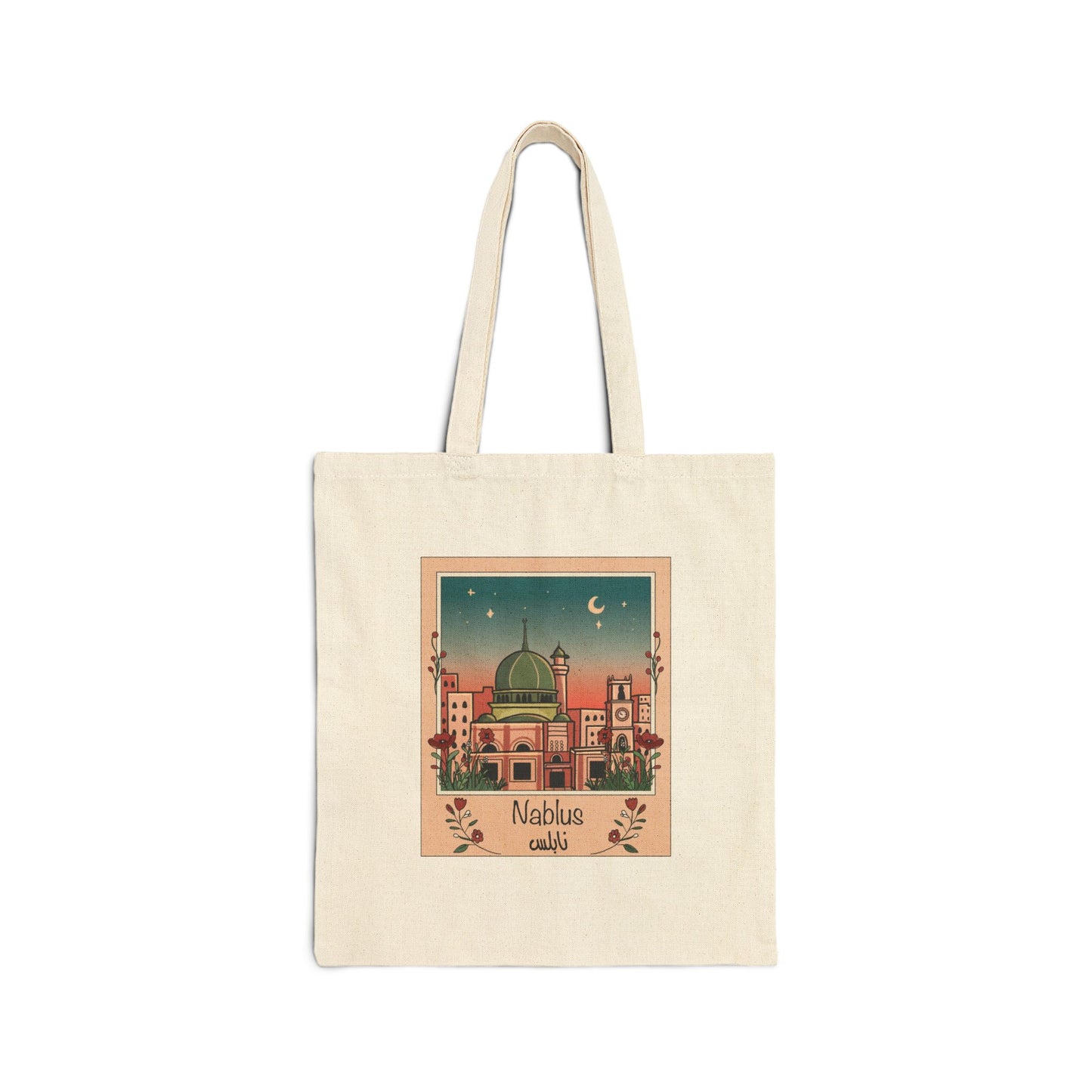 Nablus City Inspired Cotton Canvas Tote Bag - Eco-Friendly & Stylish