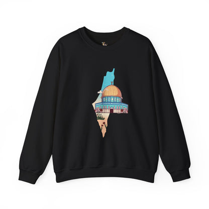 Palestine Landmark Map Unisex Crewneck Sweatshirt
