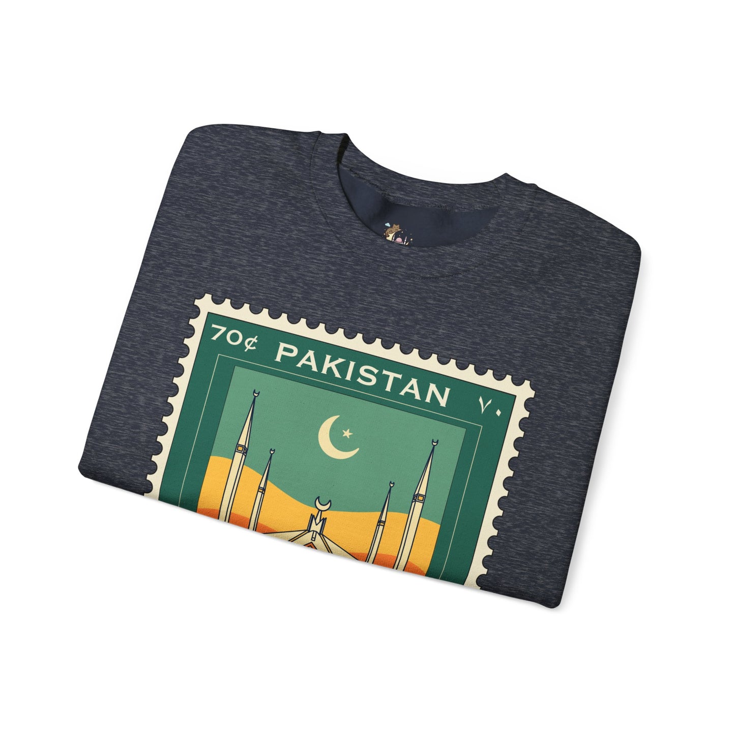 Vintage Pakistan Stamp Crewneck Sweatshirt