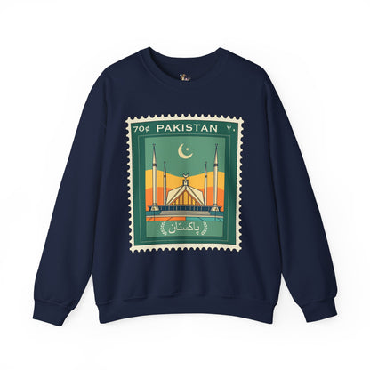 Vintage Pakistan Stamp Crewneck Sweatshirt