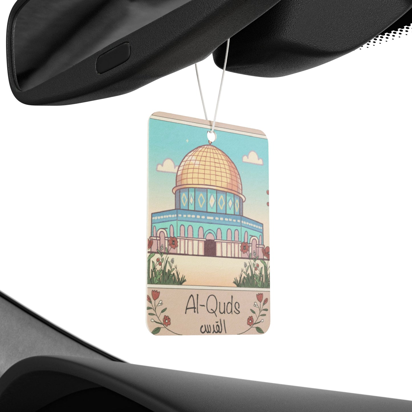 Al-Quds Dome of the Rock Jerusalem Car Air Freshener - Aromatic Hanging Decor with Dome of the Rock Design