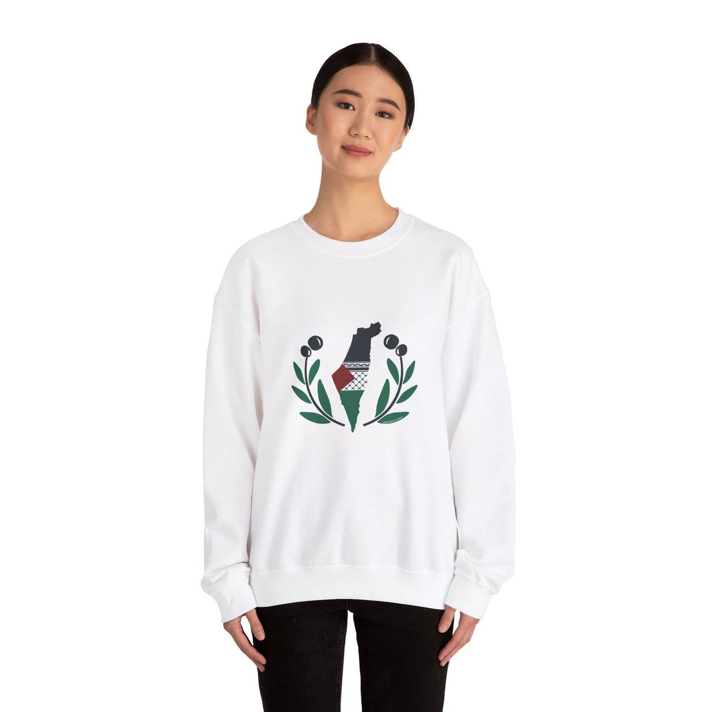 Palestine Olive Branch Unisex Heavy Blend™ Crewneck Sweatshirt