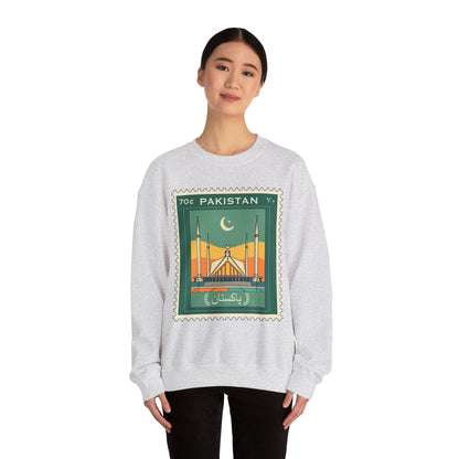 Vintage Pakistan Stamp Crewneck Sweatshirt