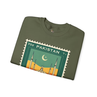 Vintage Pakistan Stamp Crewneck Sweatshirt