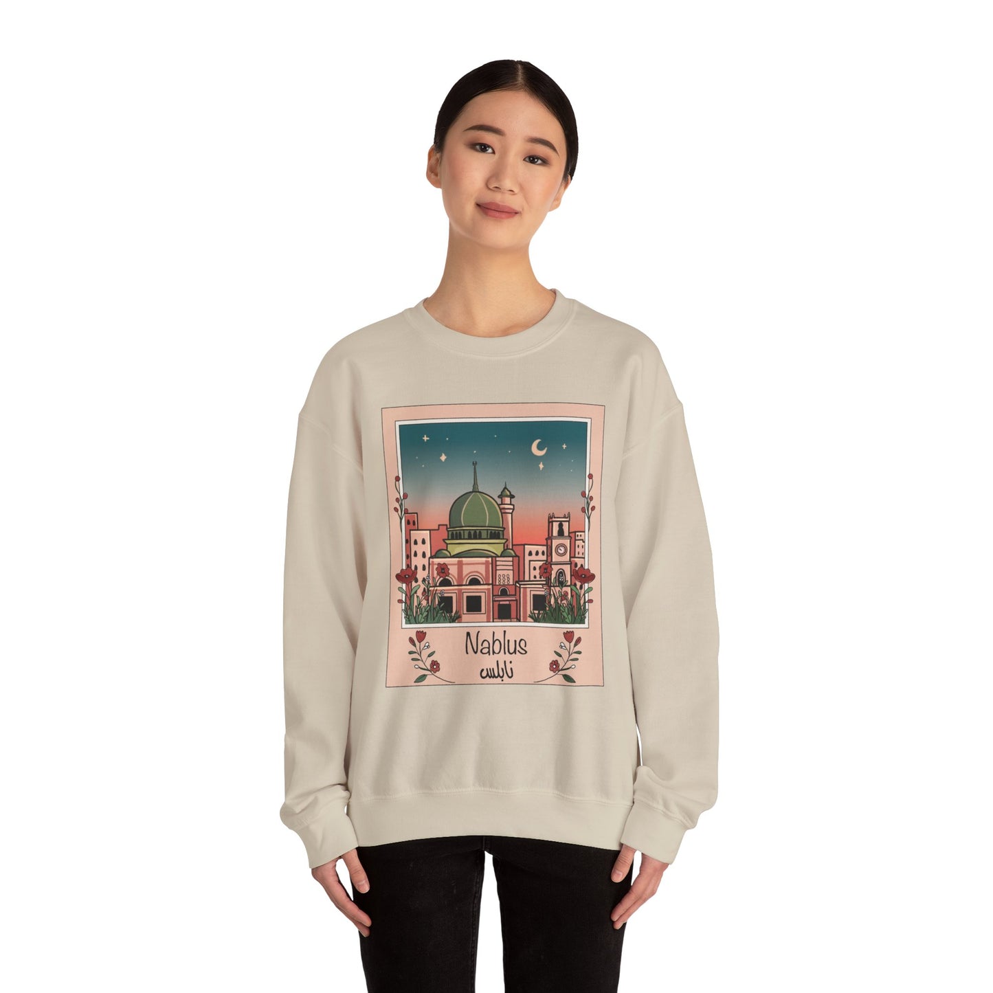 Palestine Nablus Unisex Heavy Blend™ Palestine Nablus Crewneck Sweatshirt