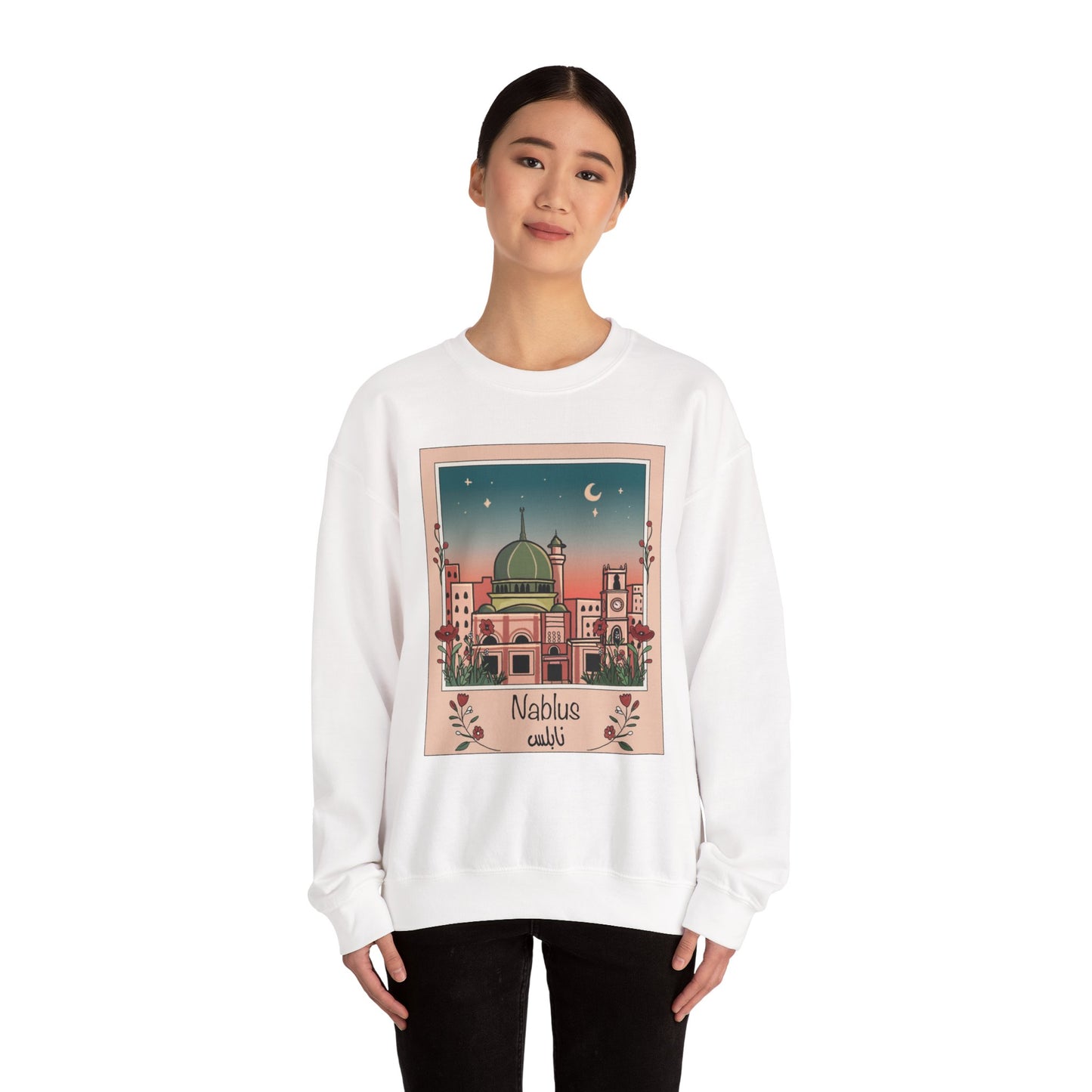 Palestine Nablus Unisex Heavy Blend™ Palestine Nablus Crewneck Sweatshirt