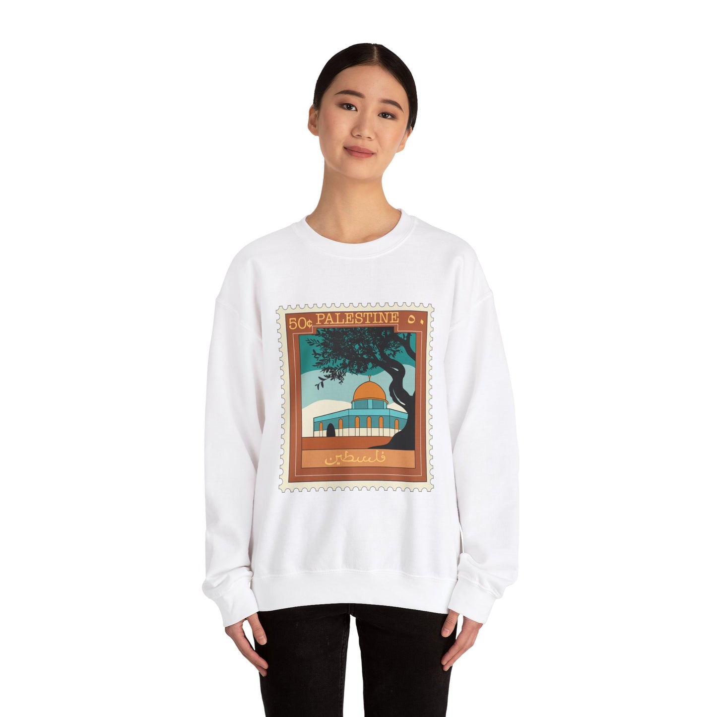 Palestine Stamp Unisex Heavy Blend™ Crewneck Sweatshirt