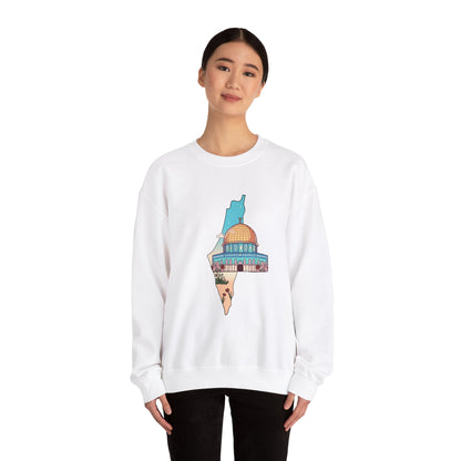 Palestine Landmark Map Unisex Crewneck Sweatshirt