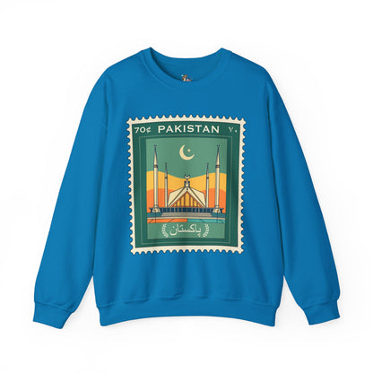 Vintage Pakistan Stamp Crewneck Sweatshirt