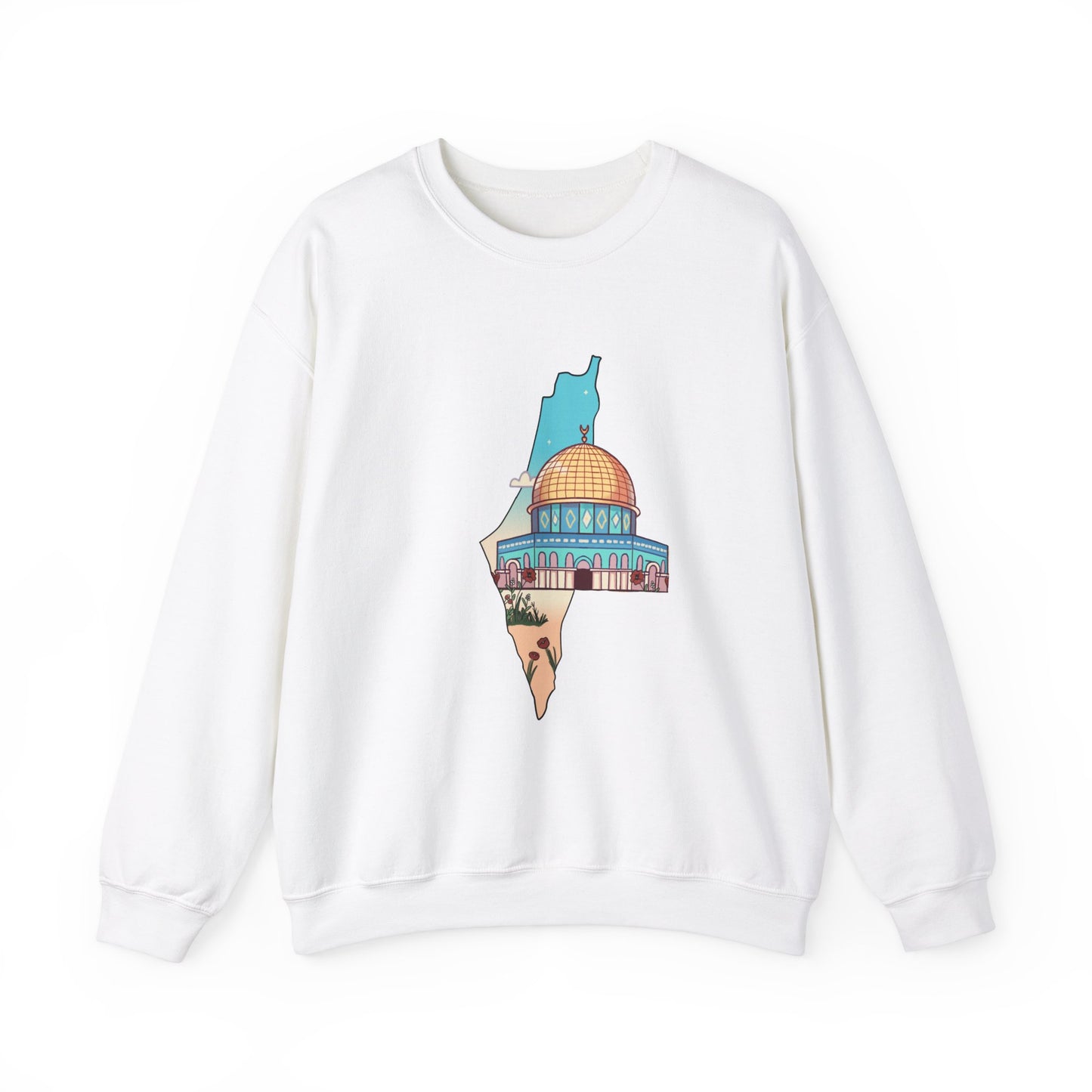 Palestine Landmark Map Unisex Crewneck Sweatshirt