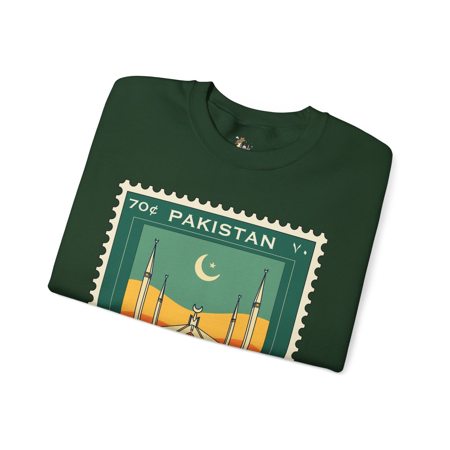 Vintage Pakistan Stamp Crewneck Sweatshirt