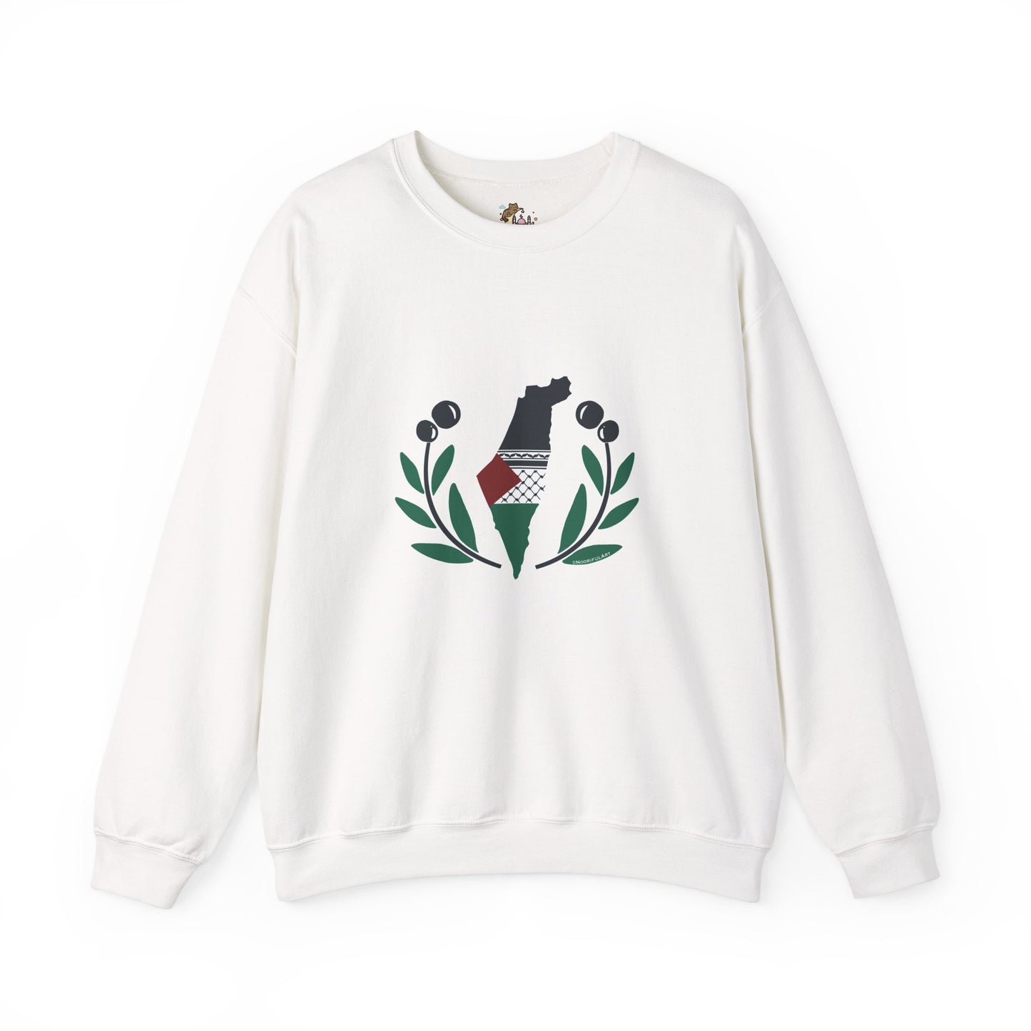 Palestine Olive Branch Unisex Heavy Blend™ Crewneck Sweatshirt