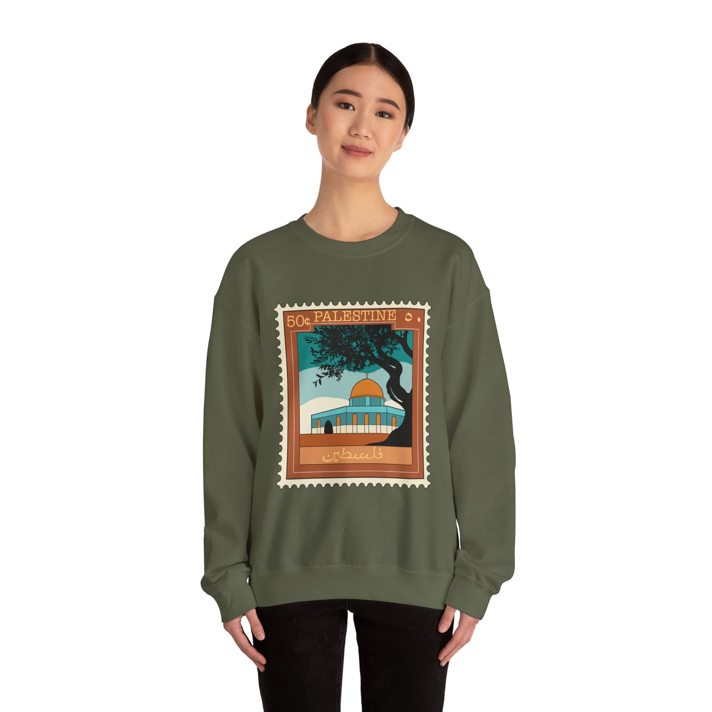 Palestine Stamp Unisex Heavy Blend™ Crewneck Sweatshirt