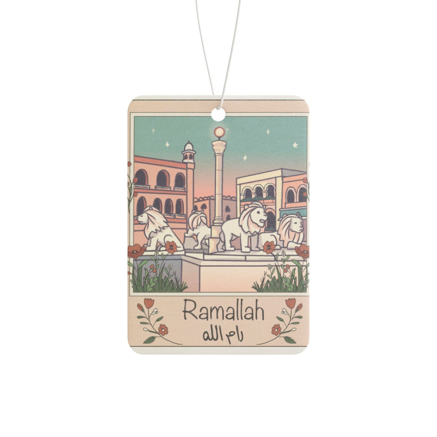 Ramallah Car Air Freshener - Aromatic Travel Keepsake with Scenic Design