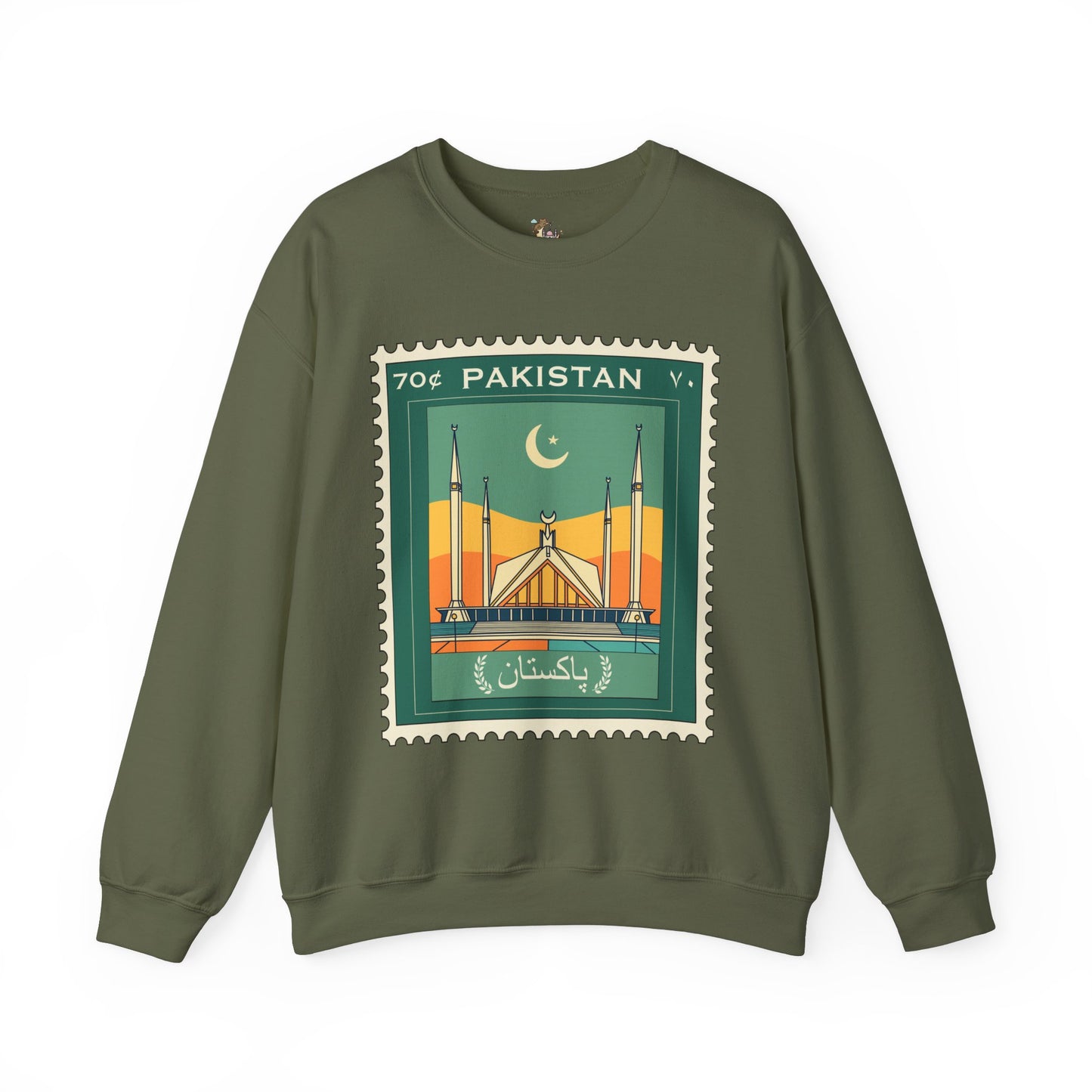 Vintage Pakistan Stamp Crewneck Sweatshirt