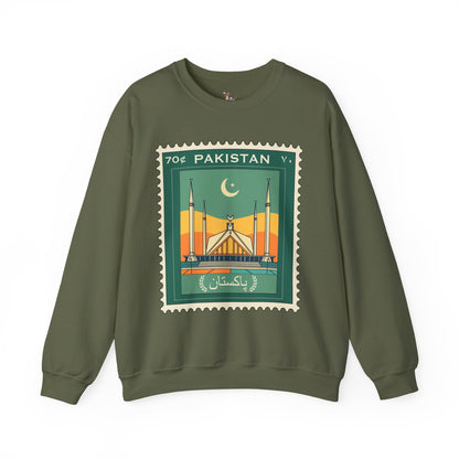 Vintage Pakistan Stamp Crewneck Sweatshirt