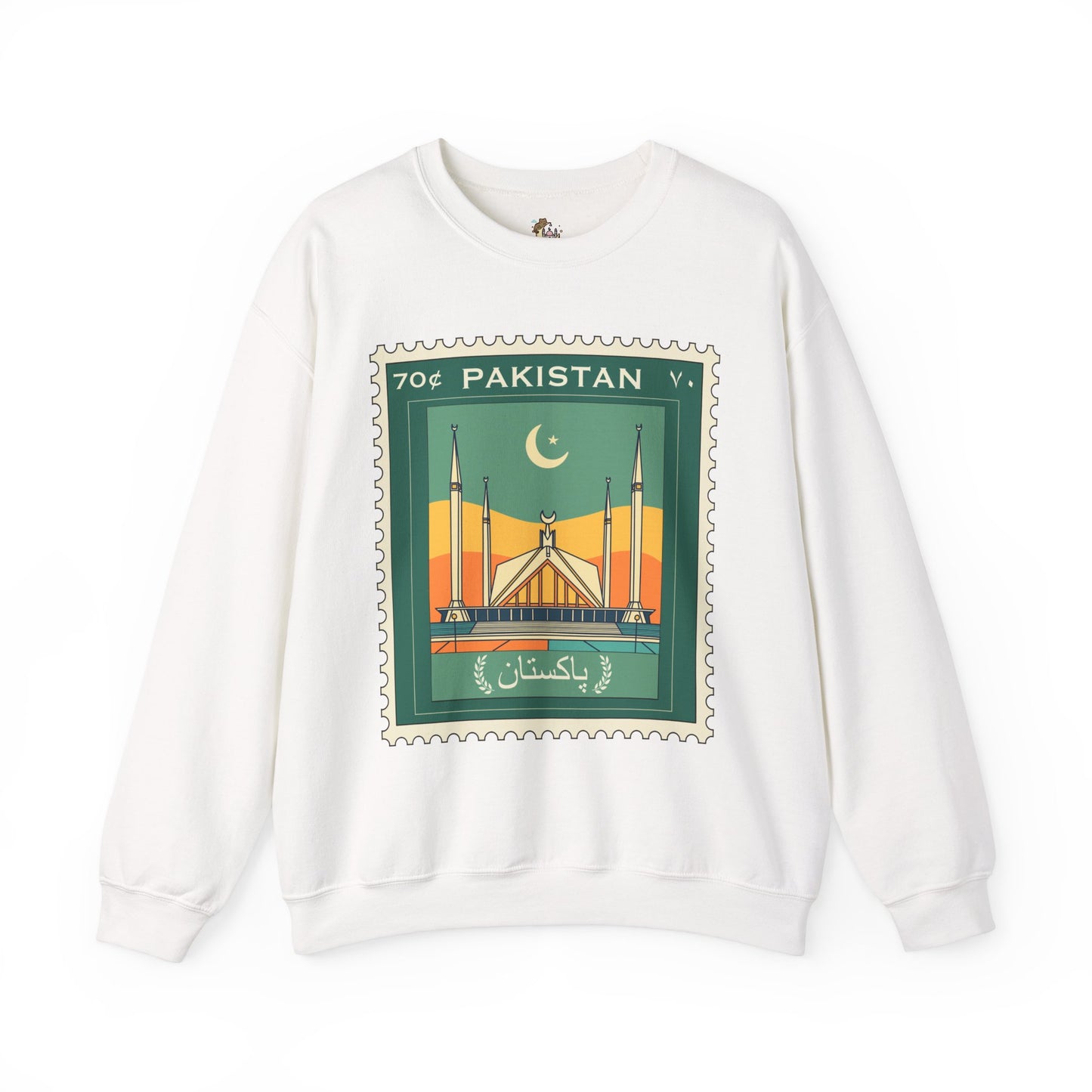 Vintage Pakistan Stamp Crewneck Sweatshirt